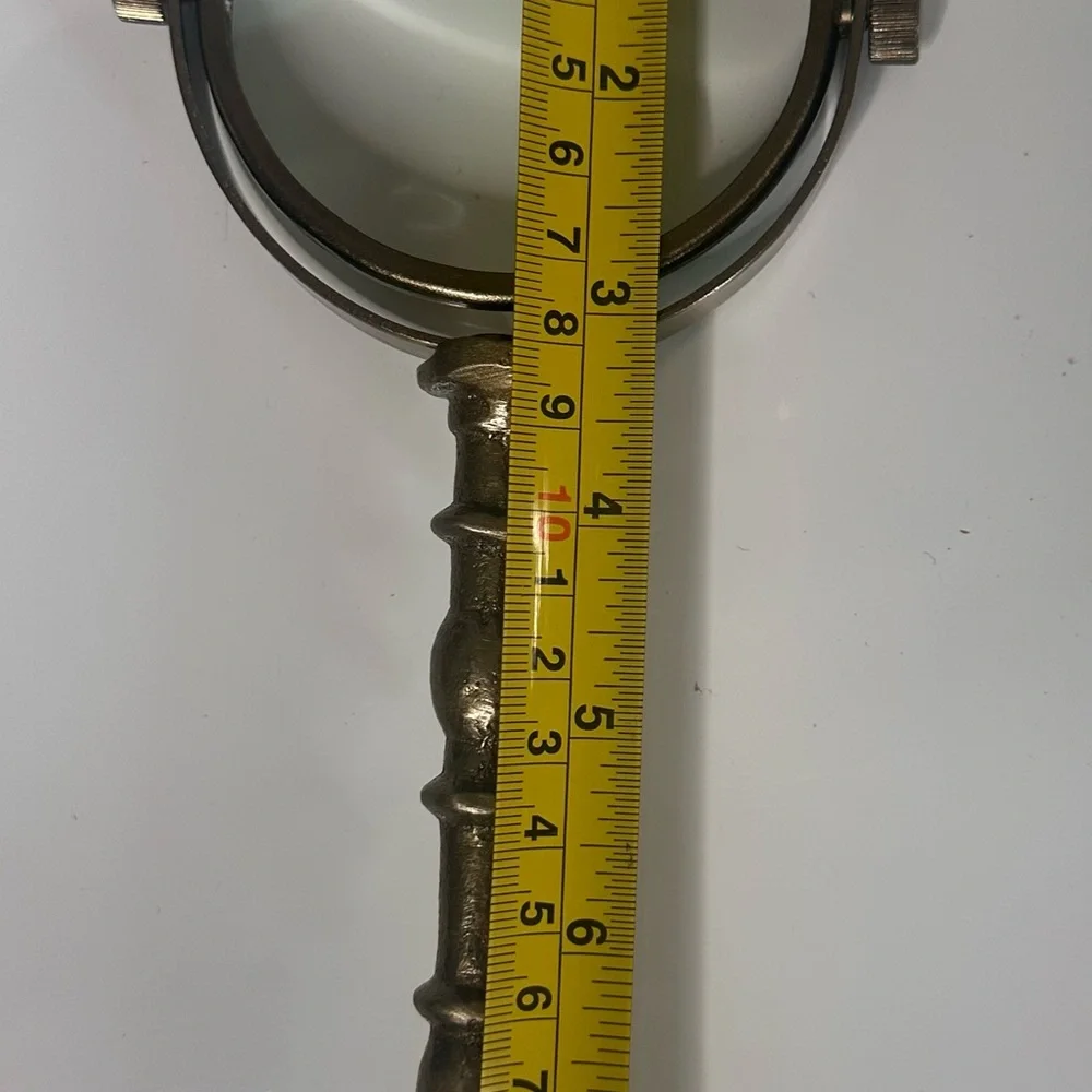 Vintage Brass Handle Magnifying Glass – 8” Decorative Desk Accessory